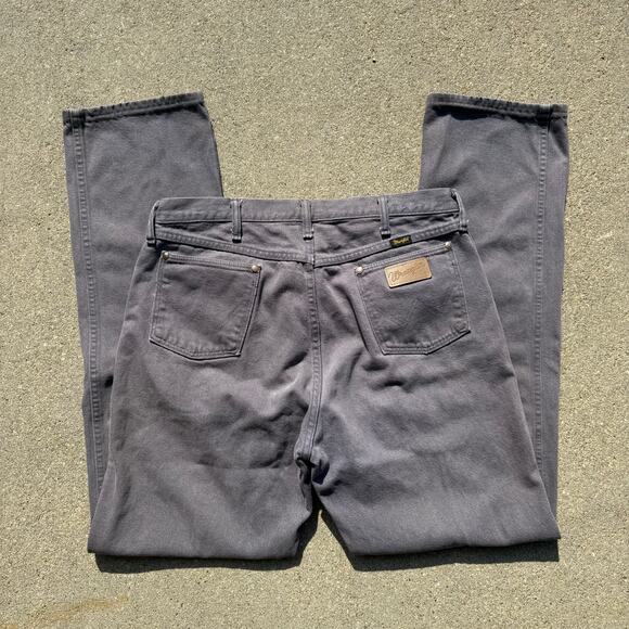 Vintage 80s 90s Wrangler Gray 13MWZ Cowboy Cut Original Fit Jeans 36x36 - Picture 1 of 14